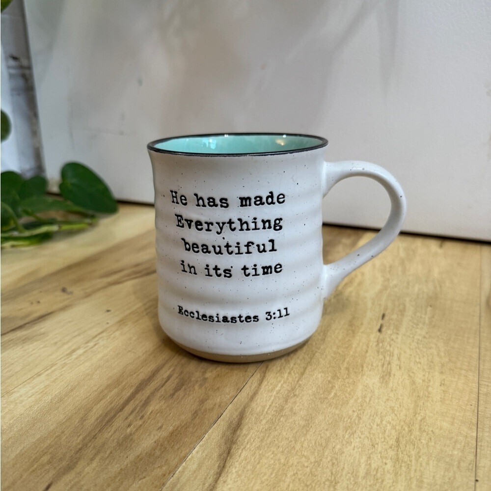 Inspirational White Ceramic Mug ROCLESIASTES 3:11